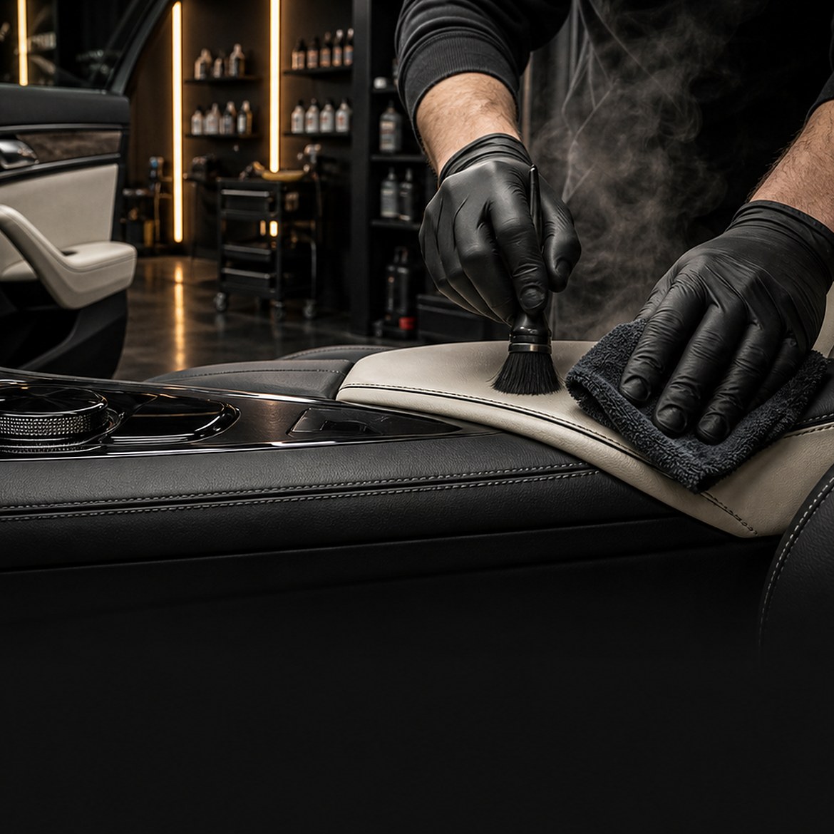 Interior auto din piele, curățat în profunzime în atelier